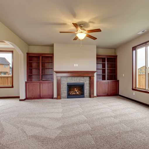 Empty Carpeted Living Room